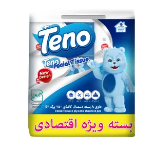 دستمال کاغذی 250 برگ دو لایه تنو مدل 008 بسته 8 عددی دستمال کاغذی 250 برگ دو لایه تنو مدل 008 بسته 8 عددی - خانه و آشپزخانه