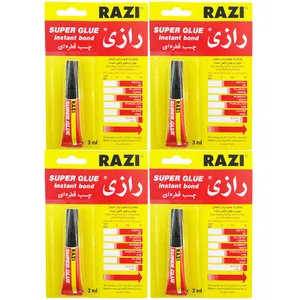 چسب قطره ای رازی مدل Super Glue حجم 3 میلی لیتر بسته 4 عددی چسب قطره ای رازی مدل Super Glue حجم 3 میلی لیتر بسته 4 عددی - ابزار آلات و تجهیزات