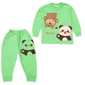 ست تی شرت و شلوار بچگانه طرح خرس و پاندا کد Sa4 رنگ سبز - مد و پوشاک