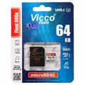 کارت حافظه microSDXC ویکومن مدل 600x plus کلاس 10 استاندارد UHS-I U3 A1 V30 سرعت 90MBs ظرفیت 64 گیگابایت به همراه آداپتور SD - کالای دیجیتال