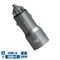 شارژر فندکی 20 وات تسکو مدل TCG 39 با تکنولوژی شارژ سریع Quick Charge 3.0، دارای 2 عدد درگاه خروجی USB-A و USB Type-C، به همراه کابل USB Type-C - موبایل