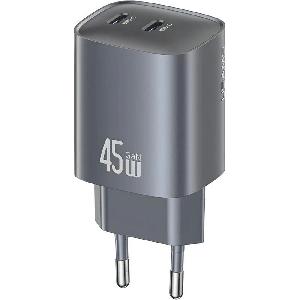 شارژر دیواری فست دو پورت تایپ سی 45 وات یوسامز CC305 T66 - 