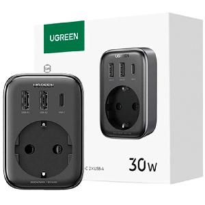 چندراهی برق 3680 وات یک سوکت و شارژر دیواری 30 وات یک Type-C و دو USB یوگرین CD314 90613 چندراهی برق 3680 وات یک سوکت و شارژر دیواری 30 وات یک Type-C و دو USB یوگرین CD314 90613 -