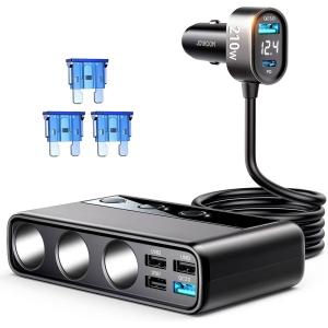شارژر فندکی فست شارژ ماشین 210 وات تایپسی و یواسبی جویرم JR-CL06 شارژر فندکی فست شارژ ماشین 210 وات تایپسی و یواسبی جویرم JR-CL06 -