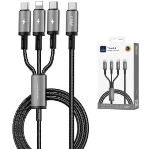 کابل شارژ چند سر تایپ‌سی به تایپ‌سی و لایتنینگ 60 وات 1.2 متری ویوو Wi-C060 - 