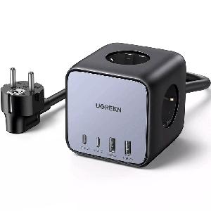 چندراهی برق 2500 وات سه پریز برق AC، دو USB و دو Type-C فست 65 وات یوگرین CD268 60113 چندراهی برق 2500 وات سه پریز برق AC، دو USB و دو Type-C فست 65 وات یوگرین CD268 60113 -