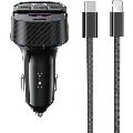 شارژر فندکی فست شارژ ماشین 30 وات و گیرنده بلوتوث خودرو با کابل Type-C به لایتنینگ ایکس او BCC17 - 