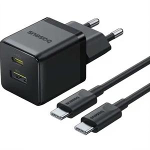 شارژر دیواری فست تایپسی و یو اس بی 30 وات بیسوس با کابل دو سر تایپ سی CCZC30UE شارژر دیواری فست تایپسی و یو اس بی 30 وات بیسوس با کابل دو سر تایپ سی CCZC30UE -