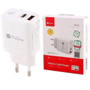 شارژر دیواری تایپ سی و یو اس بی 33 وات پرووان PWC560 شارژر دیواری تایپ سی و یو اس بی 33 وات پرووان PWC560 -