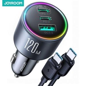شارژر فندکی سوپر فست شارژ ماشین تایپ سی 120 وات با کابل دو سر تایپسی جویروم JR-CCN07 شارژر فندکی سوپر فست شارژ ماشین تایپ سی 120 وات با کابل دو سر تایپسی جویروم JR-CCN07 -