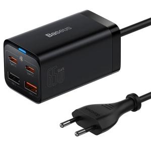 شارژر رومیزی فست 2 تایپسی و 2 یواسبی 65 وات بیسوس GaN3 Pro شارژر رومیزی فست 2 تایپسی و 2 یواسبی 65 وات بیسوس GaN3 Pro -