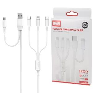 کابل فست شارژ چندسر تایپسی و یواسبی به تایپسی، لایتنینگ و میکرو 3 آمپر 1.2 متری ارلدام EC-IMC029 کابل فست شارژ چندسر تایپسی و یواسبی به تایپسی، لایتنینگ و میکرو 3 آمپر 1.2 متری ارلدام EC-IMC029 -