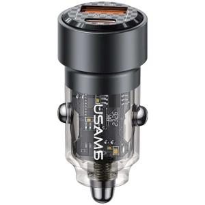 شارژر فندکی فست شارژ ماشین تایپ سی 60 وات طرح شفاف یوسامز US-CC208 C39 شارژر فندکی فست شارژ ماشین تایپ سی 60 وات طرح شفاف یوسامز US-CC208 C39 -