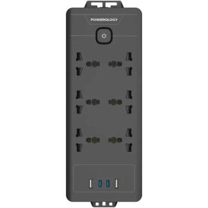 چند راهی و محافظ برق 2500 وات 6 سوکت، 2*USB و 2*تایپسی پاورولوژی PWCUQC034 چند راهی و محافظ برق 2500 وات 6 سوکت، 2*USB و 2*تایپسی پاورولوژی PWCUQC034 -