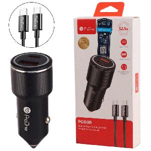 شارژر فندکی فست شارژ ماشین 30 وات Type-C و USB پرووان با کابل دوسر تایپسی PCG30 شارژر فندکی فست شارژ ماشین 30 وات Type-C و USB پرووان با کابل دوسر تایپسی PCG30 -